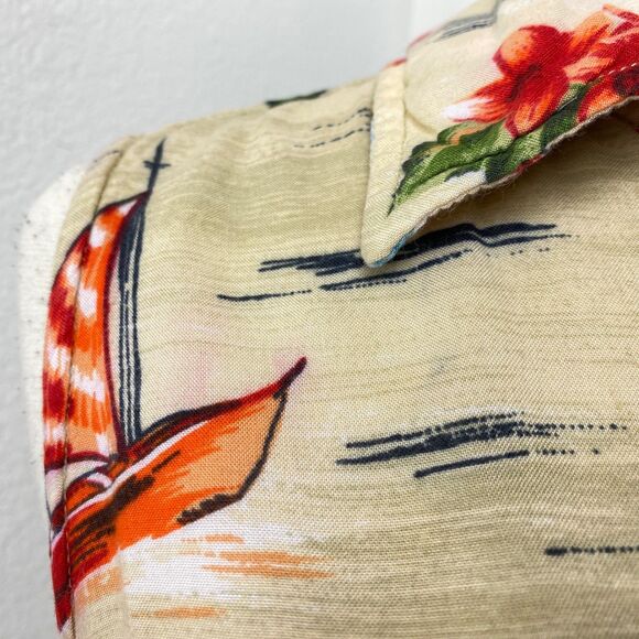 Great Northwest Aloha Womens Blouse Top Small Rayon Tropical Travel Resort Boho - Picture 3 of 11